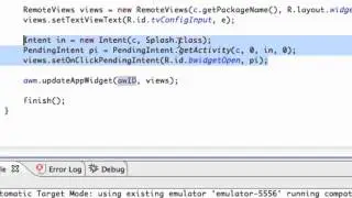 Android Developing Applications Tutorial   167   PendingIntent and widget Buttons