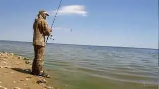 Волгоградское водохранилище. Ловля джигом с берега.