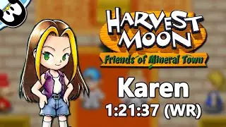 [WR] Harvest Moon: Friends of Mineral Town - Karen Marriage Speedrun in 1:21:37
