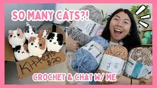 Crocheting As Many CATS As I Can?! 🐈 Crochet & Chat with Me! Crochet Vlog / Cat Challenge - PT 1 🧶