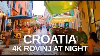 Croatia Walking Tour 4K - Rovinj Old Town Evening Stroll