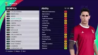 eFootball PES 2021 - Official Benfica Players Ratings : Pizzi, Ruben Dias, Rafa Silva, ...
