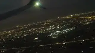 Airplane take off | flight above the clouds |amazing view through from window | USA