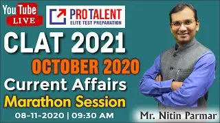 Current Affairs Marathon Session - CLAT 2021 October 2020