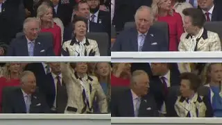 The Platinum Jubilee Pageant, but only Charles and Anne having the time of their lives