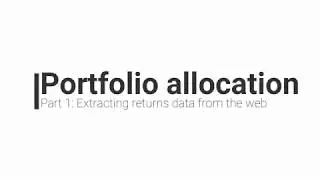 Python for Portfolio Allocation - Part 1: Returns