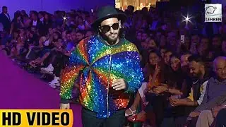 Ranveer Singh's FUNNY Slow Motion Walk At Lakme Fashion Week 2017 | LehrenTV