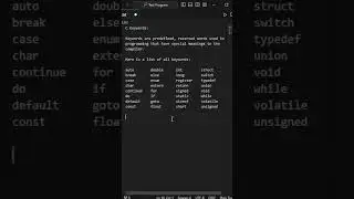 Essential Keywords in C Programming #tutorial #coding #shorts