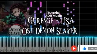Gurenge || Lisa Ost Demon Slayer (ADR Music Piano Tutorial With Sheet Music, Not Beams)