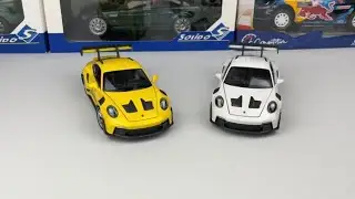 Porsche 911 (992) GT3 RS 1:24 Welly - Comprehensive Diecast Review in Yellow and White