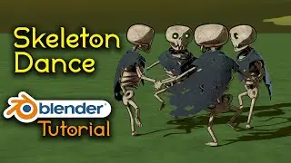 💀Blender Tutorial: How to animate a group of Spooky Scary Skeletons💀