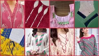 new Trendy neck design for Kurti / stylish neck design 2024 / beautiful neck design with dori laces