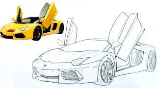 Realistic Lamborghini Aventador Drawing Tutorial - Learn to Sketch Like a Pro