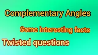 Complementary angle in Tamil|Some interesting facts|Tnpsc|Upsc|Twist questions|