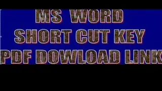 ms word pdf short cut keys 