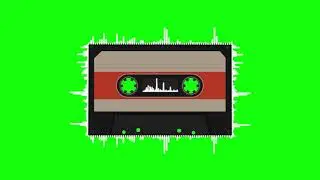 GREEN SCREEN NEW CASSETTE 2 AUDIO SPECTRUM  4K 1080P FREE  ROYAL ANIMATED MOTION VIDEO STOCK 3D BACK