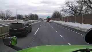 Driving a semi through a wintery Jersey City, NJ