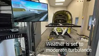 Motion platform connected to flight simulator