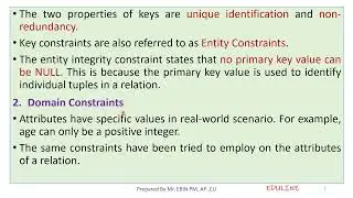 MODULE 2- TOPIC 2 - INTEGRITY CONSTRAINTS