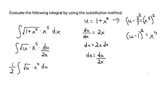 Calculus: Evaluate the following integral by using substitution method.