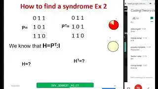 Examples on linear block codes to find code words given either P, H or G Part 1