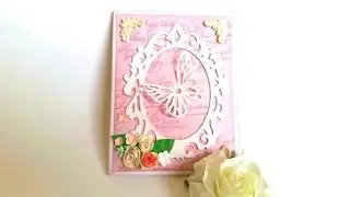 Открытка с рамкой и бабочкой. МК.