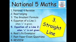 3.5 Straight Line 5 : Equation of a Line 2 - when c is NOT given - National 5 Maths - @MrThomasMaths