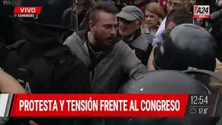 🔴 MÁXIMA TENSIÓN FRENTE AL CONGRESO EN LA MARCHA DE JUBILADOS