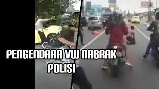 Mobil VW tabrak Petugas Polri di pos penjagaan arus Mudik Klaten!