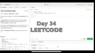 Day 34: LeetCode Problem 724.  Find Pivot Index - Swift