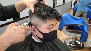 High fade with a razor spiky top