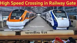 Train High Speed Crossing in Railway Gate | High Speed Crossing Train #indiantrain #trainvideo