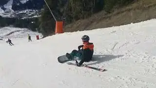 Архыз. Южный склон, синяя трасса, полный спуск.