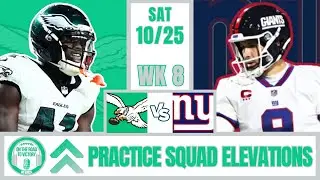 Eagles vs Giants Practice Squad Elevations & Activations Week 8 | Darius Cooper & Gano Activated