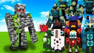 BEDROCK GOLEM vs WARDENS in Minecraft (Mob battle)