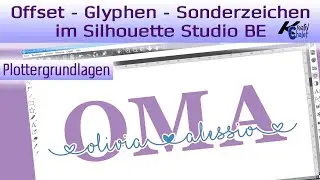 Silhouette Studio Schriften mit Glyphen // Offset, Verschmelzen