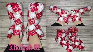 Unik ! Sepatu boots dari bungkus kopi