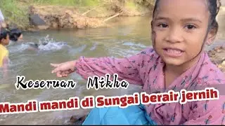 Mandi di Sungai di Desaku||Sungai Tapakih berair jernih,..Sumber air dari pegunungan