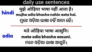 daily use sentences hindi to odia || odia bhasha || hindi se odia sikhe ||