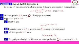 Exercice corrigé. Série numérique