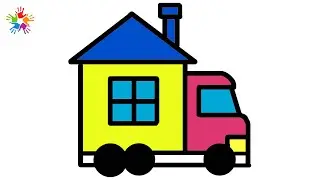 How to draw a cute house.Cute house drawing for kids and toddlers..