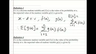 Mathematical expectation of a random variable g(x)
