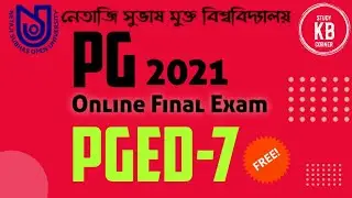 NSOU PG Final Exam 2021 PGED-7 || Live || NSOU PGED-7 MCQ Question/Answer