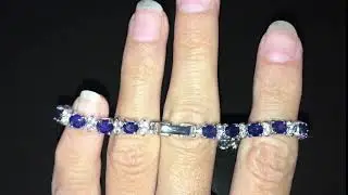 Серебряный браслет с сапфирами
