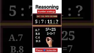 Number Analogy ♦️| Reasoning Questions | SSC Exams 2024 l #shorts