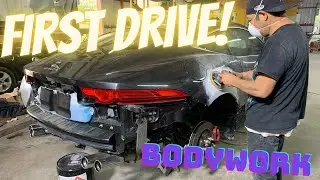 Rebuilding the CHEAPEST WRECKED Jaguar F-Type R ~ Bodywork time! ~ Part 4