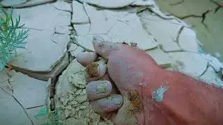 Crushing Dried Lake Clay With Hand Asmr😌😌