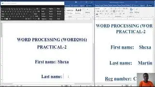 Ms Word 2016 paragraphing (left, center, right and justified text align) and page numbering formats
