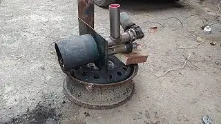 пеллетная горелка, розжиг из строительного термофена