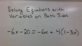 Solve Equations with Variables on Both Sides